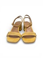 Sandali Donna con Cinturino alla Caviglia Le Moc In Camoscio Beige Tacco 6 cm art. Laura Camoscio Ocra - immagine 3