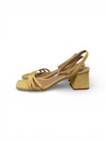 Sandali Donna con Cinturino alla Caviglia Le Moc In Camoscio Beige Tacco 6 cm art. Laura Camoscio Ocra - immagine 4