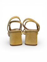 Sandali Donna con Cinturino alla Caviglia Le Moc In Camoscio Beige Tacco 6 cm art. Laura Camoscio Ocra - immagine 5