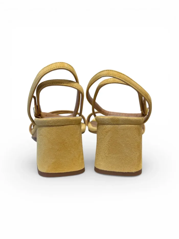 Sandali Donna con Cinturino alla Caviglia Le Moc In Camoscio Beige Tacco 6 cm art. Laura Camoscio Ocra, foto 5 di 5