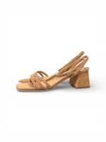 Sandali Donna con Cinturino alla Caviglia Le Moc In Camoscio Cuoio Tacco 6 cm art. Laura Camoscio Tabacco - immagine 4