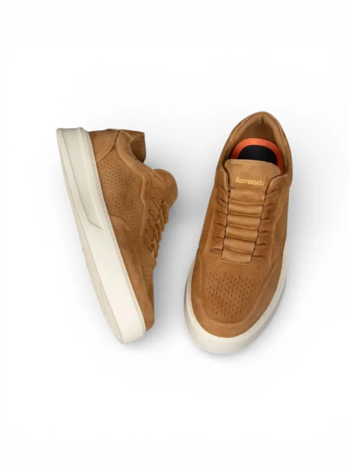 Sneakers Uomo Barracuda Phoenix in Camoscio Traforato Cuoio art. BU3612A V2753 Rhum, foto 3 di 4