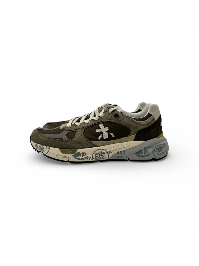 Sneakers Premiata Uomo In Camoscio e Nylon Verde art. Mase25 8022, foto 4 di 5