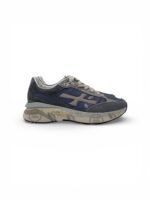 Sneakers Premiata Uomo in Camoscio Grigio e Nylon Blu art. Moerun 8077