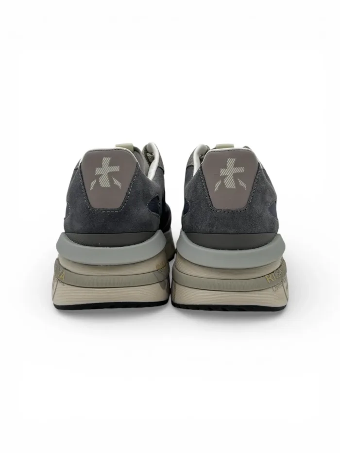 Sneakers Premiata Uomo in Camoscio Grigio e Nylon Blu art. Moerun 8077, foto 5 di 5