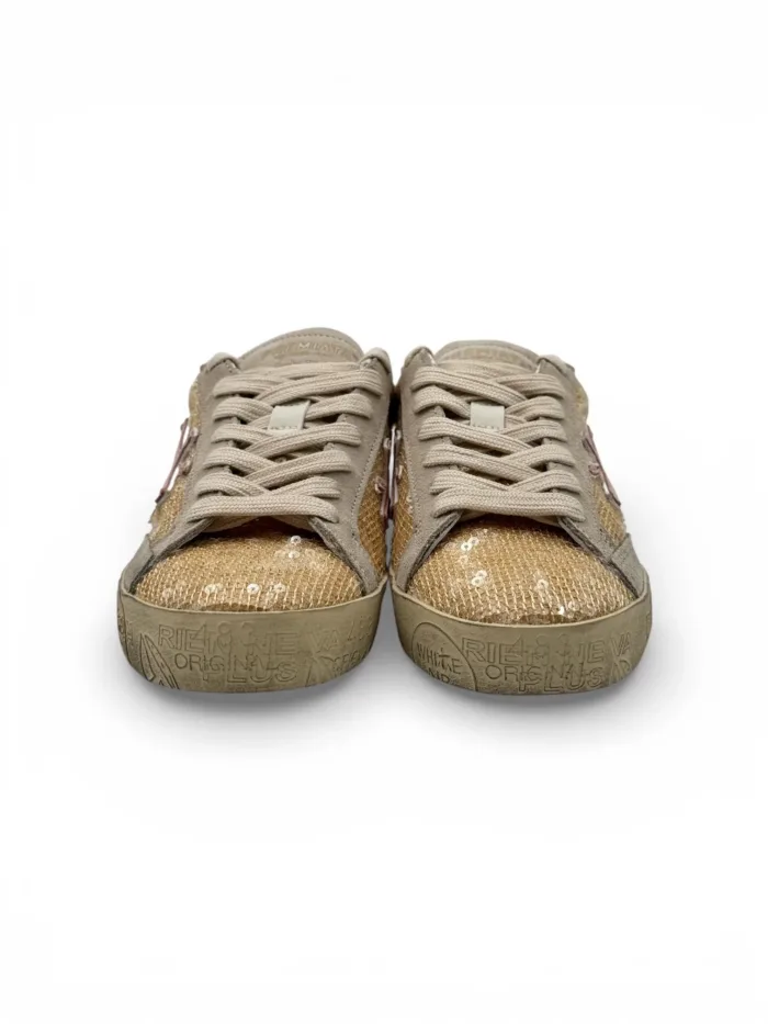 Sneakers Premiata Donna in Paillettes Oro art. Stevend 8254, foto 3 di 5