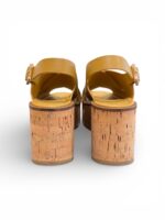 Sandali Paloma Barcelò Donna con Zeppa in Sughero 8 cm e Plateau 4 cm in Pelle Senape art. Nus Calidis Ochre - immagine 5
