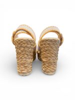 Sandali Paloma Barcelò Donna con Zeppa 11 cm e Plateau 4 cm in Rafia e Camoscio Avorio art. Cindy Suede Off White - immagine 5