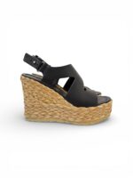 Sandali Paloma Barcelò Donna con Zeppa Intrecciata 11 cm e Plateau 4 cm in Pelle Testa di Moro art. Aurora Calidis Chocolate