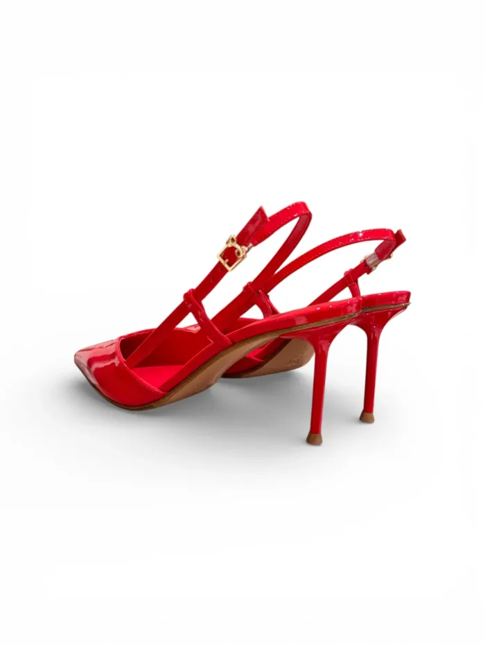 Slingback Sergio Levantesi in Vernice Rossa Tacco 8 cm art. Giulia6 Vernice Rosso, foto 4 di 5