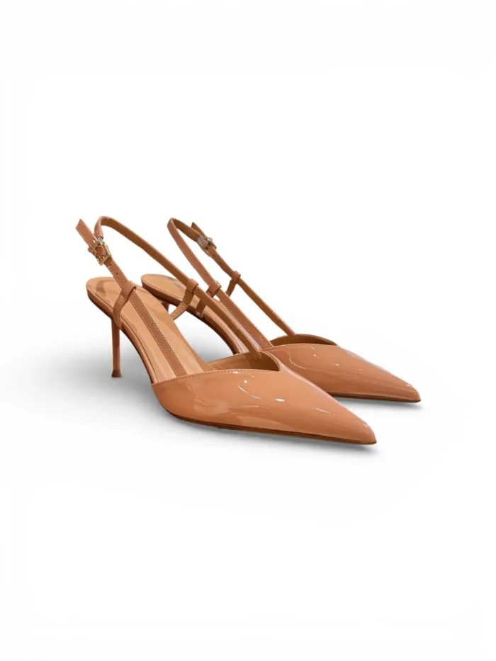 Slingback Sergio Levantesi in Vernice Nude Tacco 8 cm art. Giulia6 Vernice Nude, foto 2 di 4
