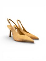Slingback Sergio Levantesi in Camoscio Sabbia Tacco 9,5 cm art. Mole6 Camoscio Sand - immagine 2