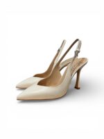 Slingback Ninalilou in Nappa Avorio con scollo a Cuore e tacco 10 cm art. 341235ET MYA 952 C - immagine 3