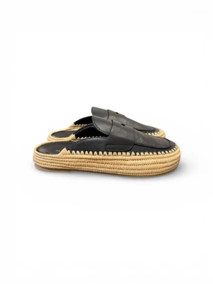 Sandali Paloma Barcelò Donna in Pelle Nera E Suola In Corda 3 cm art. Belinda Calidis Black