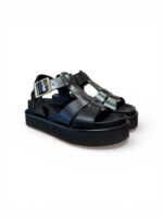 Sandali Palomitas Donna in Pelle Nera E Suola In Pelle 3 cm art. Dalia Cowhide Black - immagine 2