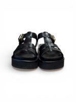Sandali Palomitas Donna in Pelle Nera E Suola In Pelle 3 cm art. Dalia Cowhide Black - immagine 3