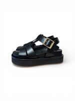 Sandali Palomitas Donna in Pelle Nera E Suola In Pelle 3 cm art. Dalia Cowhide Black - immagine 4