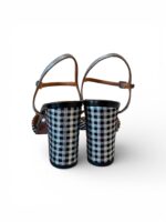 Sandalo Chie Mihara In Pelle Nera e Fiore Argento, Tacco Grosso 8 cm Plateau 1 cm art. Biuty - immagine 5