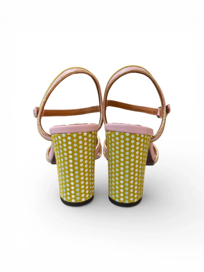 Sandalo Chie Mihara In Pelle Rosa e Dettagli in Oro Rosa, Tacco Grosso 9 cm art. Ballah, foto 5 di 5