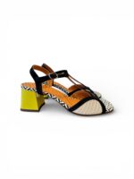 Sandalo Chie Mihara In Camoscio Nero Tacco Grosso 6 cm art. Lipika
