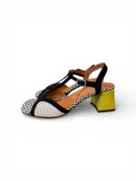 Sandalo Chie Mihara In Camoscio Nero Tacco Grosso 6 cm art. Lipika - immagine 4
