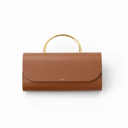 Borsa a Mano Media Salce Con Tracolla Color Biscotto Manico in Metallo art. Pitus Metal Medium Light Brown