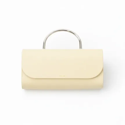 Borsa a Mano Media Salce Con Tracolla Color Giallo Pastello Manico in Metallo art. Pitus Metal Medium Yellow
