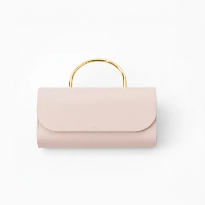 Borsa a Mano Grande Salce Con Tracolla Color Rosa Pastello Manico in Metallo art. Pitus Metal Big Pink, foto 1 di 2