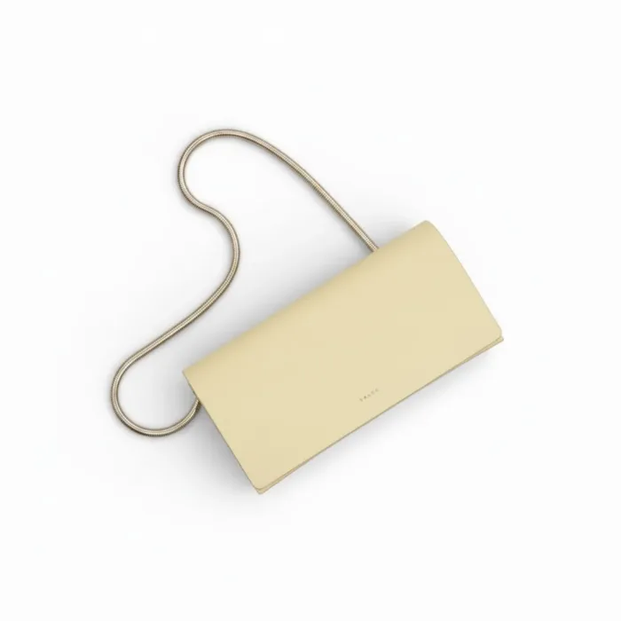 Borsa Pochette A Spalla Salce Catenella Platino Color Giallo Pastello art. Anouk Chain Unique Yellow, foto 1 di 2