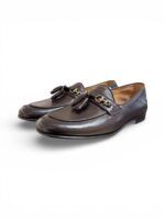 Mocassino Uomo con Fibbia e Nappine Barrett In Pelle Testa di Moro Con Fondo Cuoio e Gomma Antiscivolo Art. 251U054.1 - immagine 4