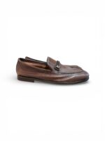 Mocassino Uomo Barrett In Pelle Morbidissima Testa di Moro Produzione a Sacchetto Fondo Gomma cod. 241U012.19