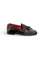 Mocassino Uomo con Nappine Barrett In Pelle Lucida Nera Con Fondo Cuoio Art. 251U028.1