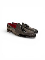 Mocassino Uomo con Nappine Barrett In Pelle Lucida Nera Con Fondo Cuoio Art. 251U028.1 - immagine 2