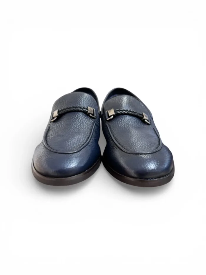 Mocassino Uomo Barrett In Pelle Morbidissima Blu Produzione a Sacchetto Fondo Gomma cod. 241U012.1, foto 3 di 5