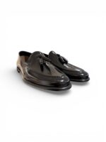 Mocassino Uomo con Nappine Barrett In Pelle Spazzolata Nera Con Fondo Cuoio e Gomma Antiscivolo Art. 241U071.1 - immagine 2