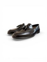 Mocassino Uomo con Nappine Barrett In Pelle Spazzolata Nera Con Fondo Cuoio e Gomma Antiscivolo Art. 241U071.1 - immagine 4