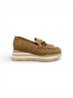 Mocassino Luca Grossi in Rafia Intrecciata Beige e Fondo in Gomma alt. 5 cm Art. L838M
