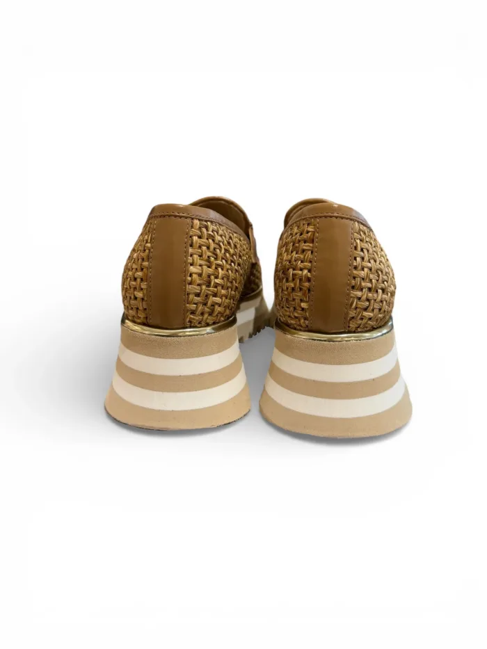 Mocassino Luca Grossi in Rafia Intrecciata Beige e Fondo in Gomma alt. 5 cm Art. L838M, foto 4 di 4