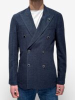 Giacca Lardini Doppiopetto in Misto Cotone Blu Art. CNLKJ6EJ85 PALK66042 850