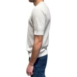 T-shirt Girocollo in Crepe Cotton Tramato Filippo De Laurentiis Bianco Latte art GC1MC CR14Q 020 - immagine 2