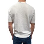 T-shirt Girocollo in Crepe Cotton Tramato Filippo De Laurentiis Bianco Latte art GC1MC CR14Q 020 - immagine 3