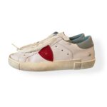 Sneakers Uomo Philippe Model Paris Prsx in Pelle Bianca Spoiler Celeste cod. PRLU VP22 - immagine 4