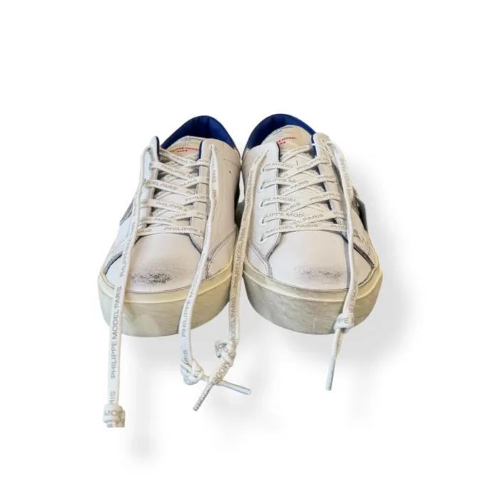 Sneakers Uomo Philippe Model Paris Prsx in Pelle Bianca Spoiler Blu cod. PRLU FG02, foto 3 di 5