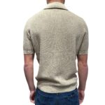 Polo Camicia Traforata in Cotone Filippo De Laurentiis Beige Ecru art. CA3MC CR14L 040 - immagine 3