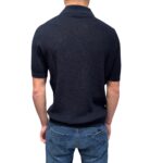 Polo Camicia Traforata in Cotone Filippo De Laurentiis Blu Navy art. CA3MC CR14L 890 - immagine 3