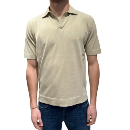 Polo Skipper Senza Bottoni Filippo De Laurentiis Beige Ecru art. PL0MCSK CR14R 040