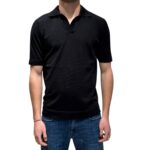 Polo Skipper in Cotone Senza Bottoni Filippo De Laurentiis Nero art. PL0MCSK CR14R 990