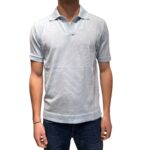 Polo Skipper Senza Bottoni Filippo De Laurentiis Azzurro Polvere art. PL0MCSK CR14R 800