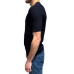 T-shirt in Crepe Cotton Intrecciato Filippo De Laurentiis Blu Navy art GC3MC CR14L 890 - immagine 2