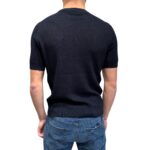 T-shirt in Crepe Cotton Intrecciato Filippo De Laurentiis Blu Navy art GC3MC CR14L 890 - immagine 3